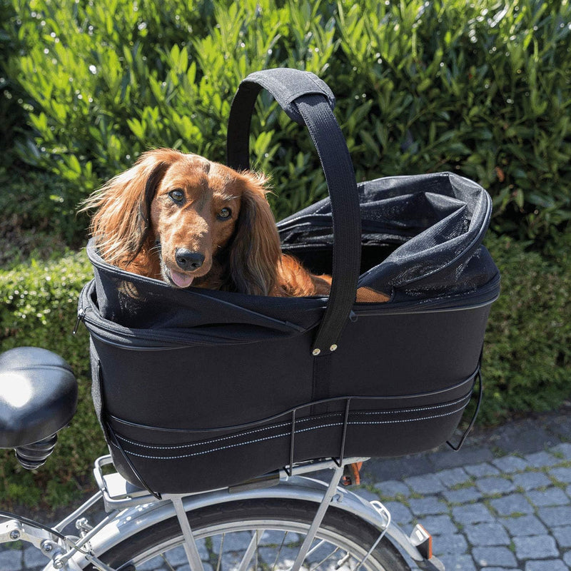 TRIXIE Fahrradkorb Long für Hunde bis 8 kg 29 × 49 × 60 cm - langer Hundefahrradkorb für den Gepäckt