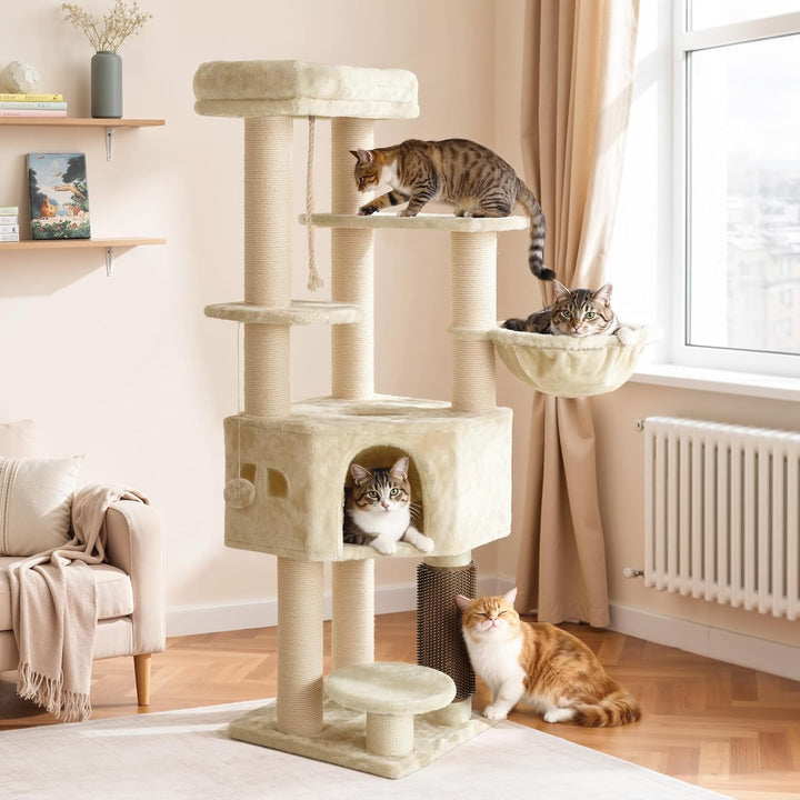 YITAHOME Kratzbaum, Katzenkratzbaum, für Grosse Katze, Katzenbaum, Katzenbürsten, 11 cm Dicke Stämme