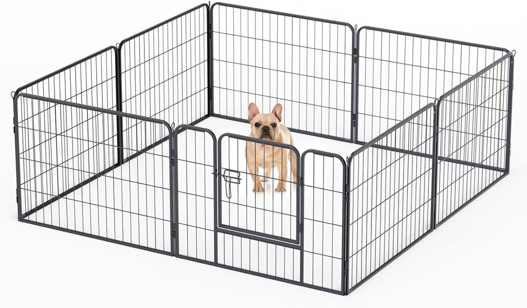 Qianruida Welpenauslauf 60 cm Hoch Welpenlaufstall Für drinnen und draussen Hundelaufstall Metall Za