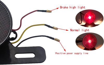 KATUR Motorrad Kühlergrill Rücklicht DC 12 V Rücklicht Bremslicht Kennzeichenhalter Rücklicht Bremsl