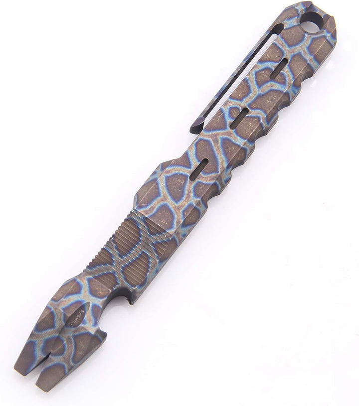 Hamans Titan-Stemmeisen mit Nagelabzieher, Flaschenöffner-Funktion mit Taschenclip, EDC, für den Aus