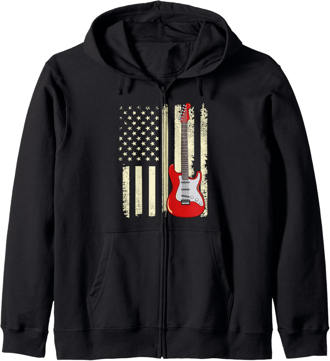 Amerikanische US-Flagge Gitarre Gitarrist Gitarrespieler Kapuzenjacke