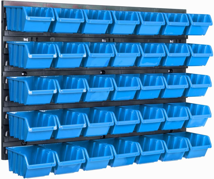 Lagersystem Wandregal 576 x 390 mm | 35 stck. Box | Stapelboxen Schüttenregal Sichtlagerkästen | Ext