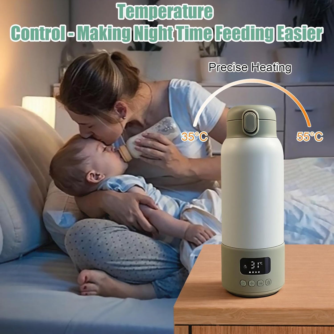 Tragbarer Flaschenwärmer - 500ml Flaschenwärmer Baby Unterwegs, 35~70 °C Schnell Aufheizen, 32-37 °C