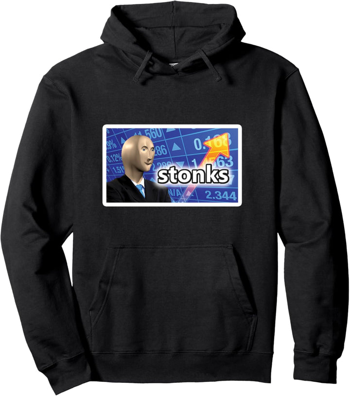 Stonks Meme Man Pullover Hoodie