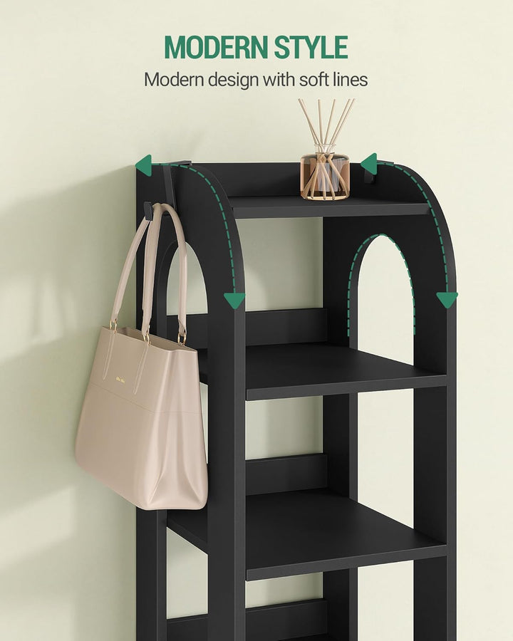 Hzuaneri Vertikales Schuhregal, 11 Ebenen Schmale Schuhregale, Holz-Schuh-Organizer für Schrank, Ein