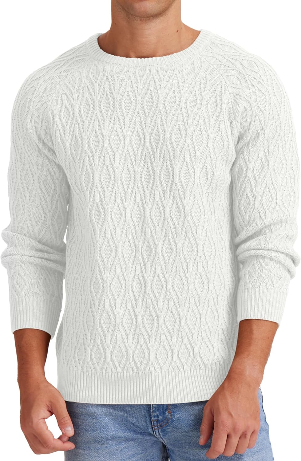 Sailwind Herren Strickpullover Zopfstrick Rundhalsausschnitt Warm Langarmpullover Herren Tops Winter