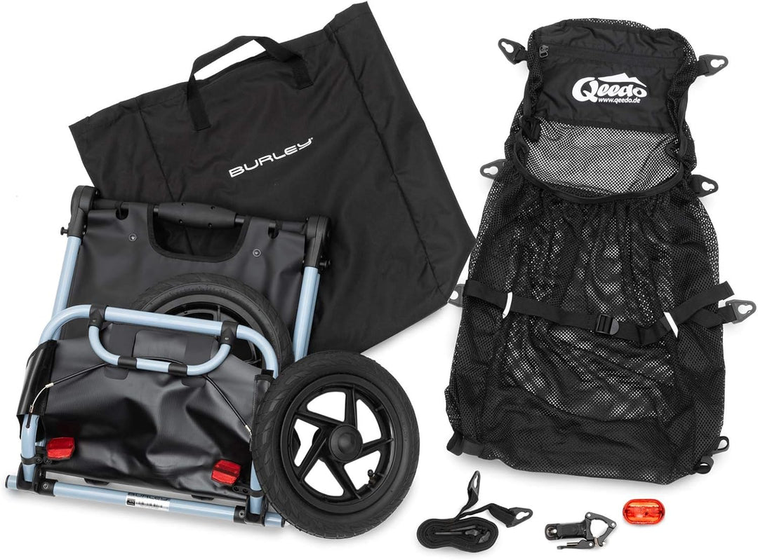 Qeedo Travoy Fahrrad Lastenanhänger (2020) Set Gepäcknetz - Cool Grey