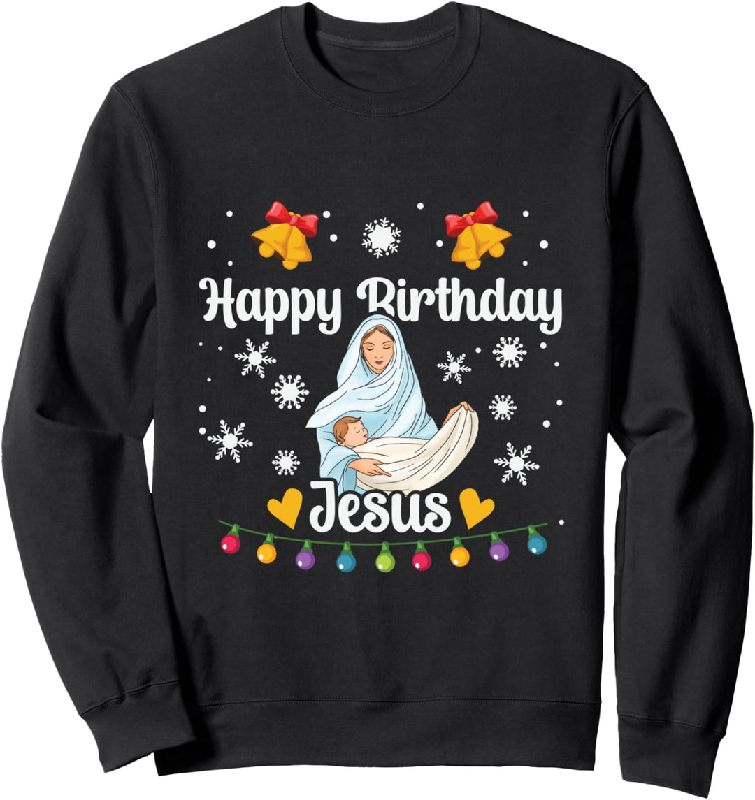 Weihnachtlich Christliche Religion Happy Birthday Jesus Sweatshirt