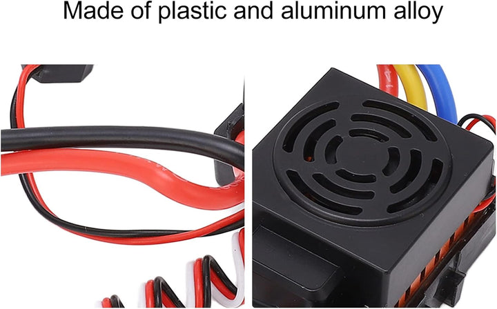VGEBY RC Brushless ESC, RC Car Brushless ESC 60A Starker Stromwiderstand Wasserdicht Staubdicht für