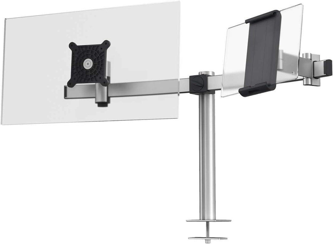 Durable Tischhalter für 1 Monitor 21-27" und 1 Tablet 7-13", mit Tischdurchführung, 360° drehbar, ne