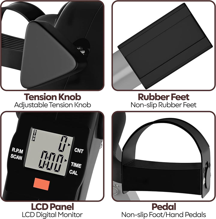 Techfit Pedal-Ausbilder, Mini-Heimtrainer für Heim und Büro, leichte Trainingsmaschine für Arme und