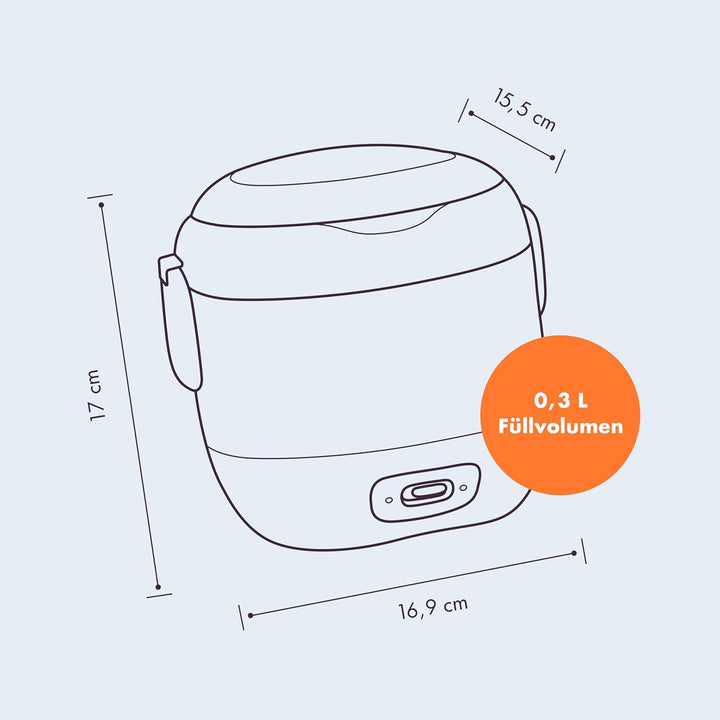 REISHUNGER Mini Reiskocher, hellblau | 0,3 L - 1-2 Portionen | hochwertige Keramikbeschichtung - Pre