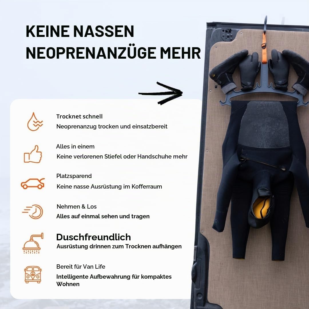 Robuster C-Monsta Neoprenanzug-Bügel | Schnell trocknend | Vielseitig für Neoprenanzüge, Handschuhe