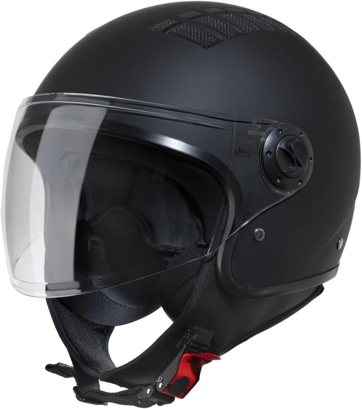 VINZ Como Jethelm mit Visier Herren und Damen | in Gr. XS-XL | Roller Helm Jet Helm Mopedhelm | ECE