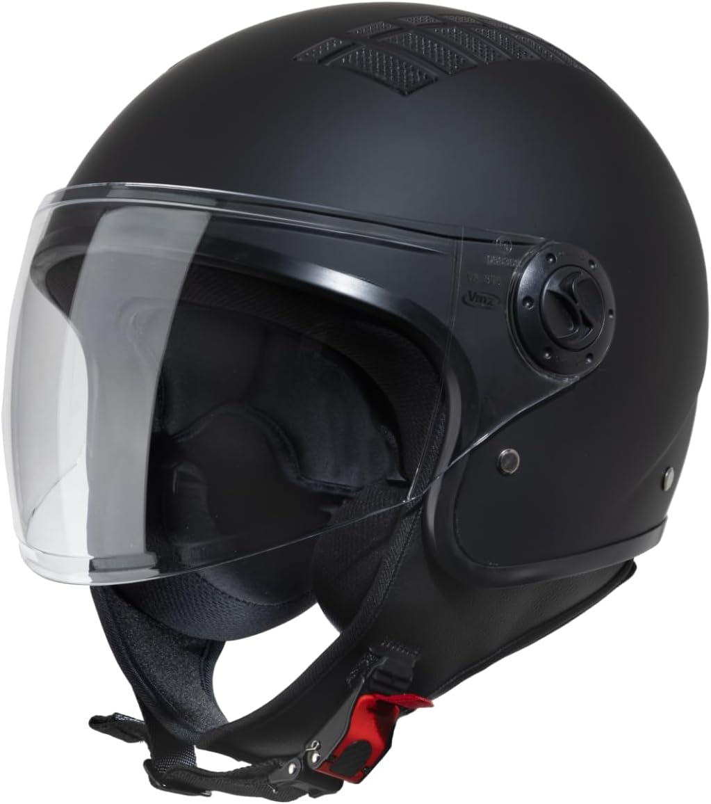 VINZ Como Jethelm mit Visier Herren und Damen | in Gr. XS-XL | Roller Helm Jet Helm Mopedhelm | ECE