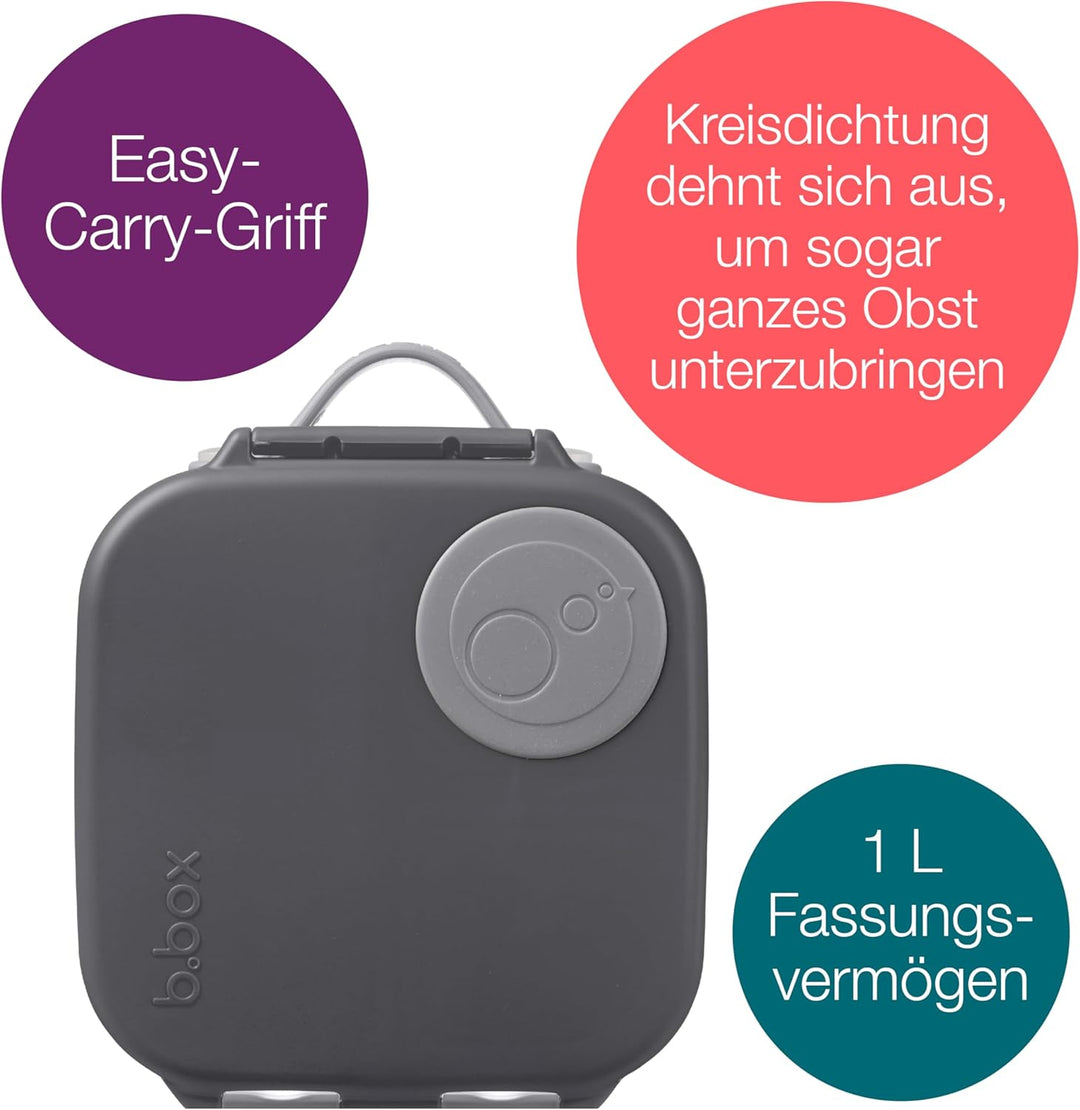b.box Mini Brotdose für Kinder mit Fächern | Bento Box, 3 Fächer (2 Auslaufsicher) | Lunchbox für Ge