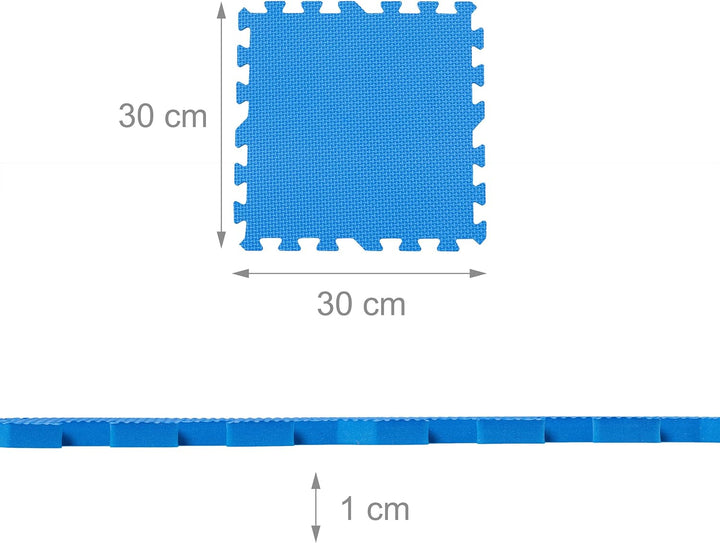 Relaxdays Bodenschutzmatte, 24 Puzzlematten für Sport & Fitnessgeräte, 30x30 cm, 2,16 m², Schaumstof