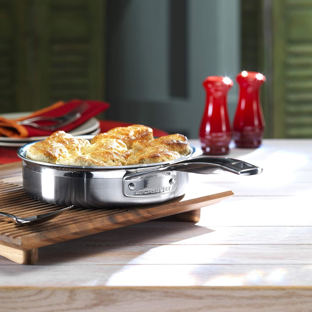 Le Creuset Unbeschichtete Sautépfanne aus 3-ply Edelstahl, Ø 24 cm, Für alle Herdarten inkl. Indukti