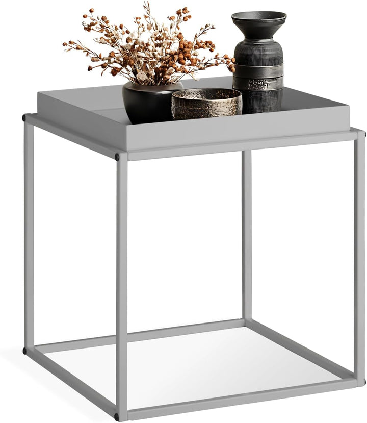 tectake® Metall Beistelltisch, Couchtisch, Nachttisch, Beistelltisch Couch quadratisch, stapelbar, B