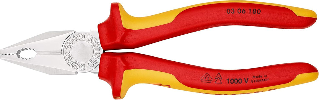 KNIPEX 70 06 180 Seitenschneider verchromt isoliert mit Mehrkomponenten-Hüllen, VDE-geprüft 180 mm &amp;