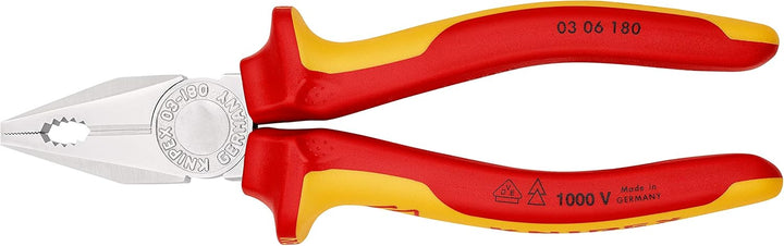 KNIPEX 70 06 180 Seitenschneider verchromt isoliert mit Mehrkomponenten-Hüllen, VDE-geprüft 180 mm &amp;