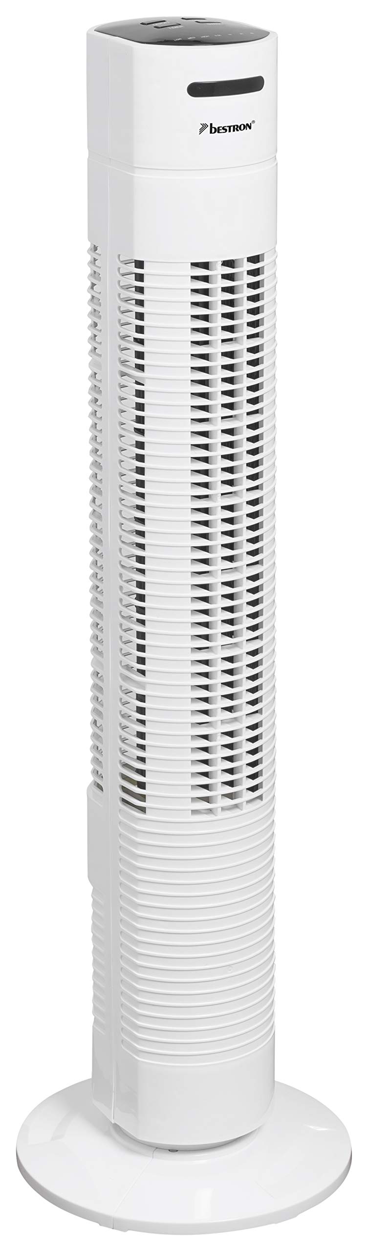 Bestron Turmventilator mit drei Geschwindigkeitsstufen, Ventilator mit 75° Oszillation-Funktion, ink