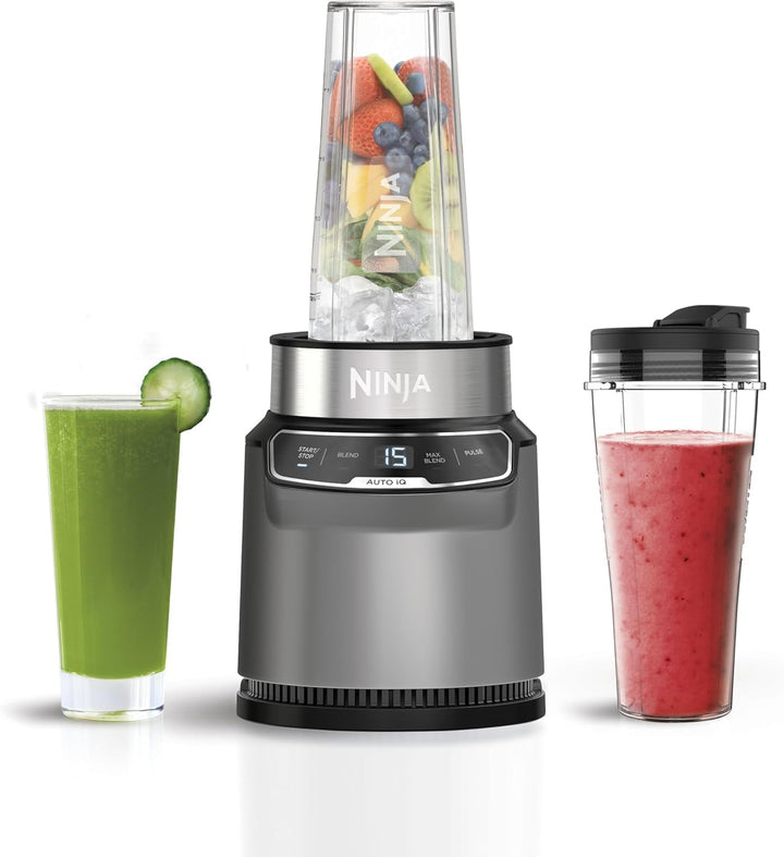 Ninja BN500UK Mixer mit Auto-iQ, Mix-in-Becher, One-Touch-Steuerung, Smoothies, Milchshakes und gefr