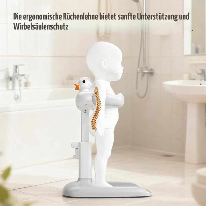 KIRJAUDU Badewannensitz Baby, Baby Badewanne mit Gestell zum Stehen Unterstützen, Höhenverstellbar &amp;