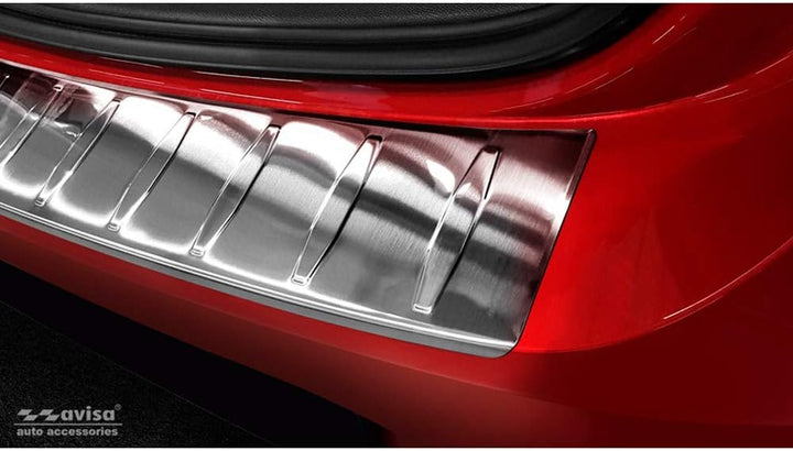 Avisa Edelstahl Heckstossstangenschutz kompatibel mit Opel Corsa F HB 5-türer GS-Line 2019- 'Ribs'