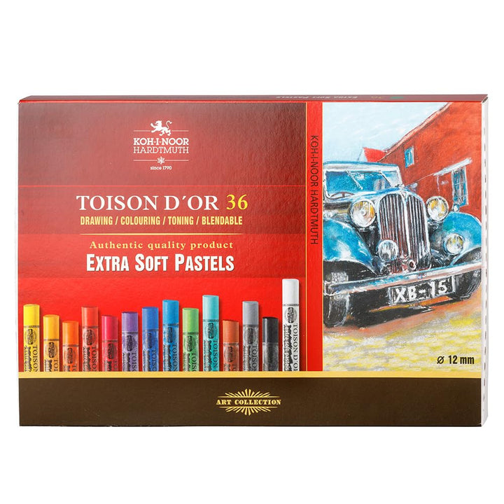 KOH-I-NOOR TOISON D'OR 8552 Extra weiche Künstler-Pastellkreiden (36 Stück) 36 Stück (1er Pack), 36