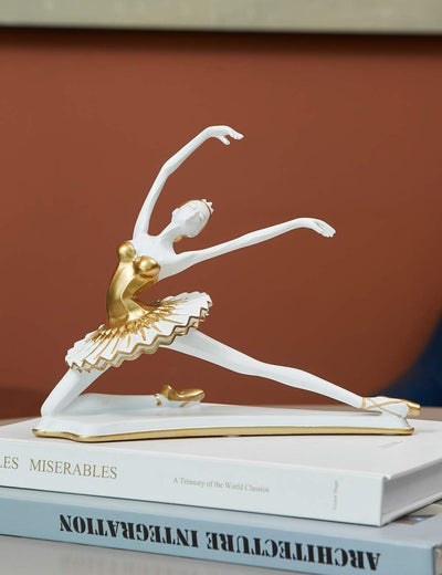 HAUCOZE Ballerina Figur Statue Frau Skulptur Modern Dekor Wohnzimmer Kunst Arts Polyresin Geschenk 2