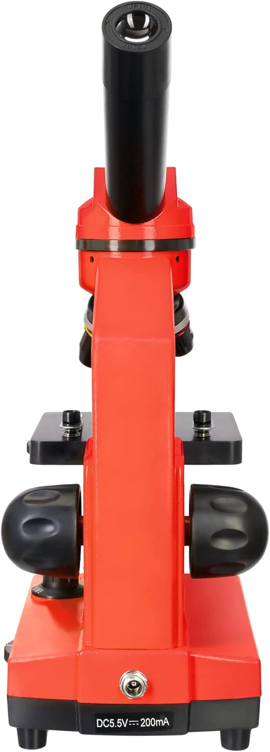 Levenhuk Rainbow 2L Orange Kinder Heimlabor STEM-Set mit Tragbarem Biologischen Mikroskop mit 400-fa