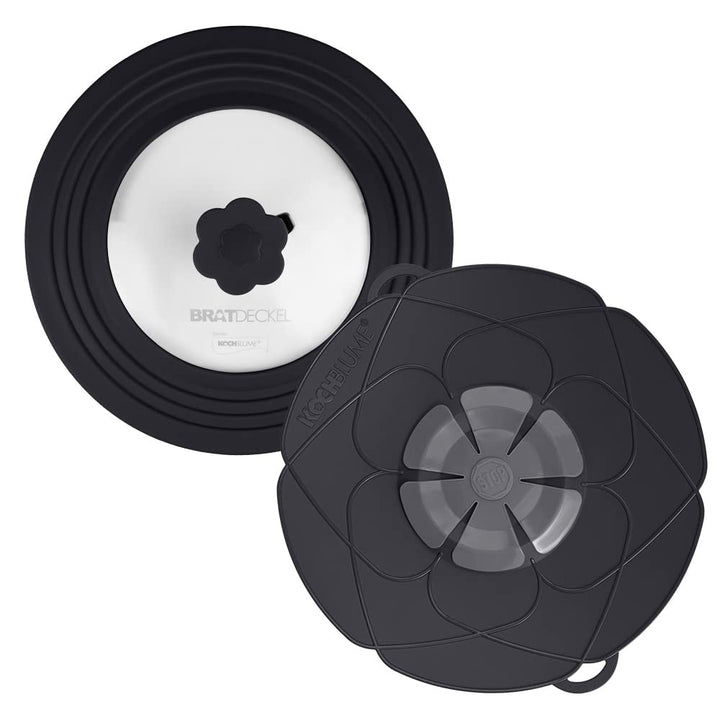 Kochblume & Bratdeckel Universaldeckel-Spar-Set | Kochblume L Ø 14-24 cm & Bratdeckel Ø 22-28cm | Sp