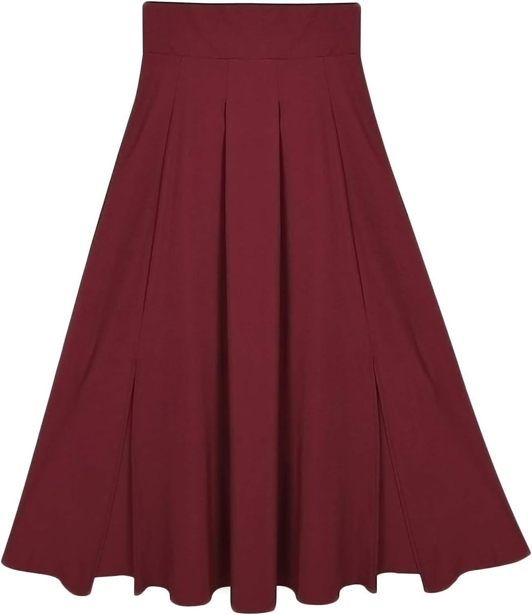 Damen High Waist Maxirock Taschen mit Seitenschlitz Langer A-Linie Rock S 0 Burgundisch, S 0 Burgund