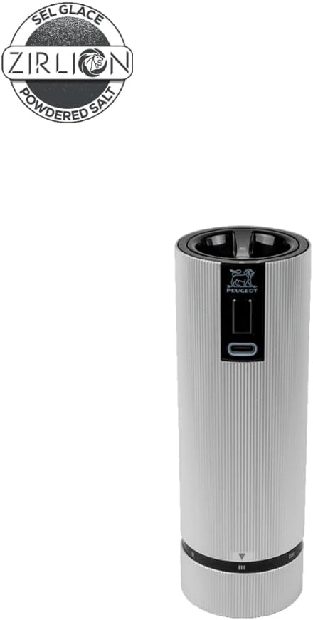 PEUGEOT - Elektrische Salzmühle Line u‘Select 15 cm - Wiederaufladbar - 6 Mahlgrade - Innovatives Zi