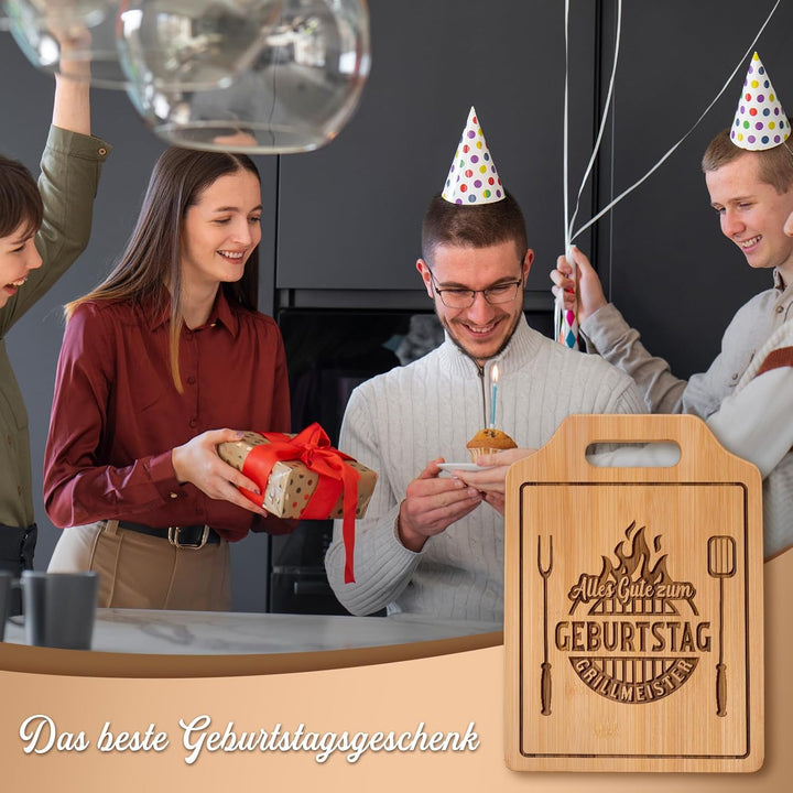 Geburtstagsgeschenk für Männer - Graviertes Bambus Schneidebrett, Geschenke für Männer Geburtstag, G
