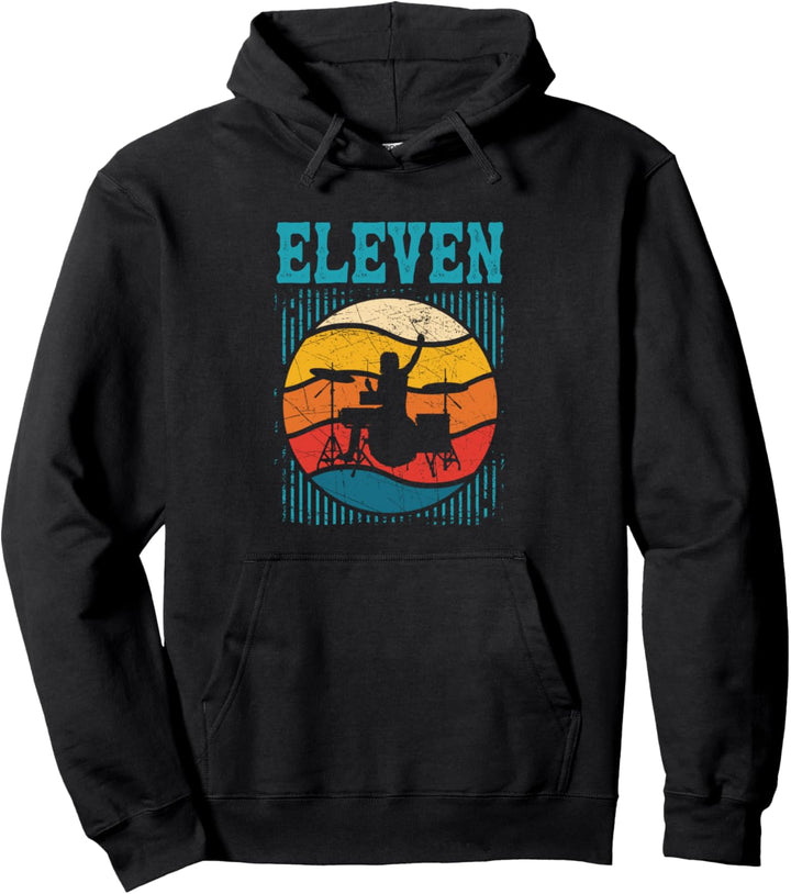 11 Jahre altes Shirt 11. Geburtstag Junge Schlagzeuger Trommeln Pullover Hoodie