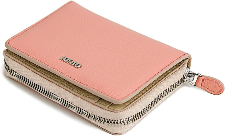 GIUDI ® Geldbörse Damen, Echtleder, Salmone/Nude, Pastellfarbe, Münzfach, Kartenfächer, Portemonnaie