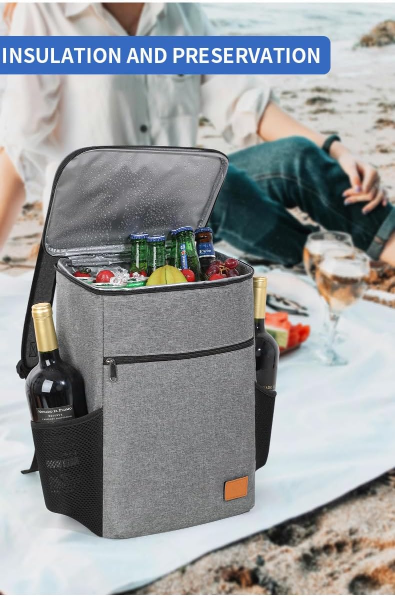 Faltbarer isolierter Picknickrucksack, 36 Dosen grosse Kapazität, auslaufsicherer Rucksack, tragbare