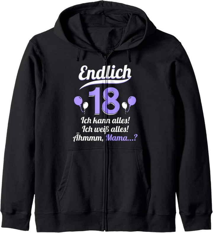 18. Geburtstag Junge Mädchen 18 Jahre 2006 Lustig Geschenk Kapuzenjacke