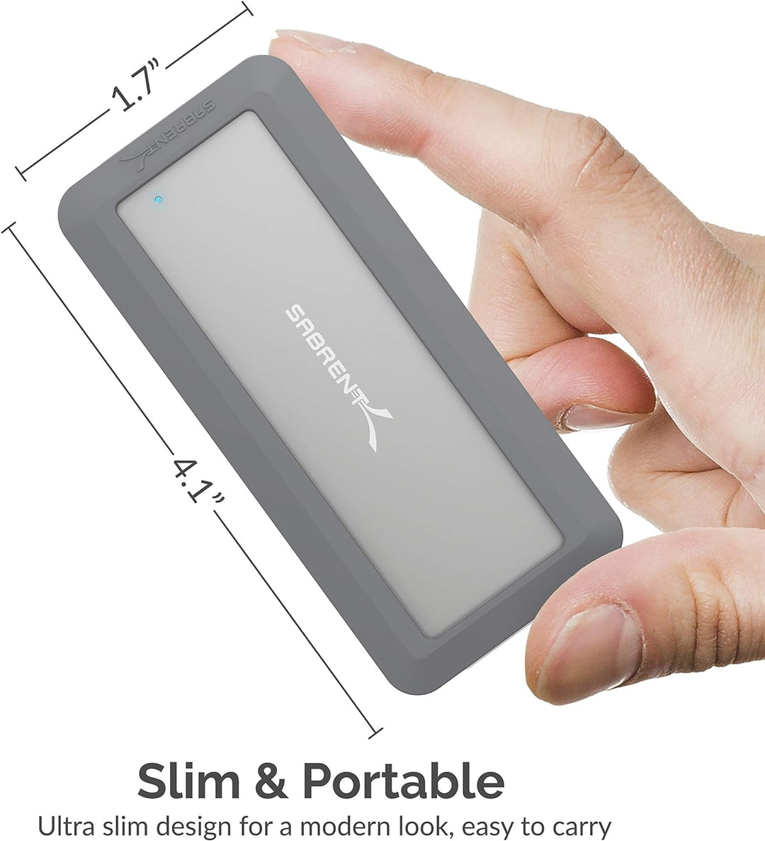 SABRENT M.2 SSD Robustes wasserdichtes Gehäuse, USB C 3.2 Gen 2 auf NVMe SSD, Aluminium Externes M2