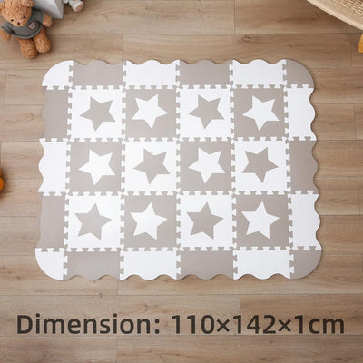 INTOMENG Puzzlematte Spielmatte Beige Baby Kinder Boden Matte Puzzlematten Schadstofffrei Krabbelmat
