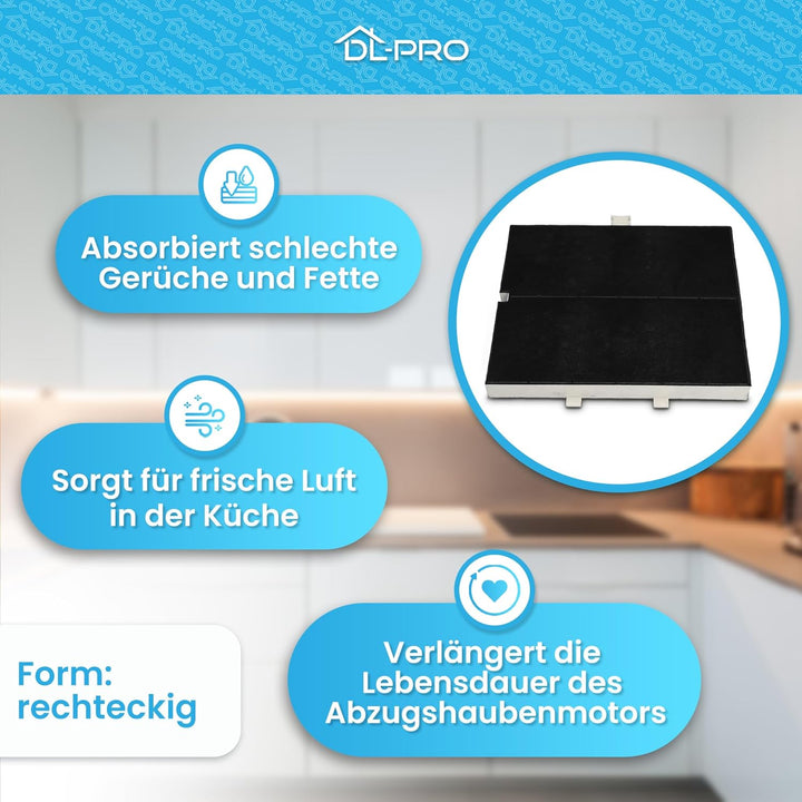 DL-pro Filter Aktivkohlefilter für Balay 361047 00361047 Bosch DHZ5136 Siemens LZ51351 Neff Z5117X1