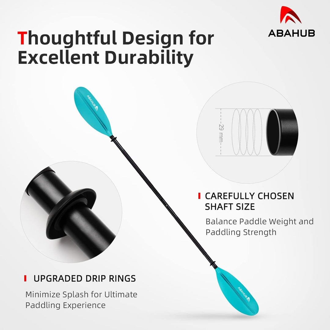 Abahub 218/230/241cm Kajak Paddel Aluminium Doppelpaddel mit Paddelleine für Kajakfahren Ruderboot K