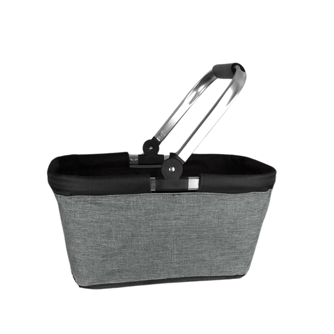 Einkaufskorb faltbar, 20L Tragekorb mit Alurahmen faltbar, Geschenk Einkaufstasche Mama, grau, Grau