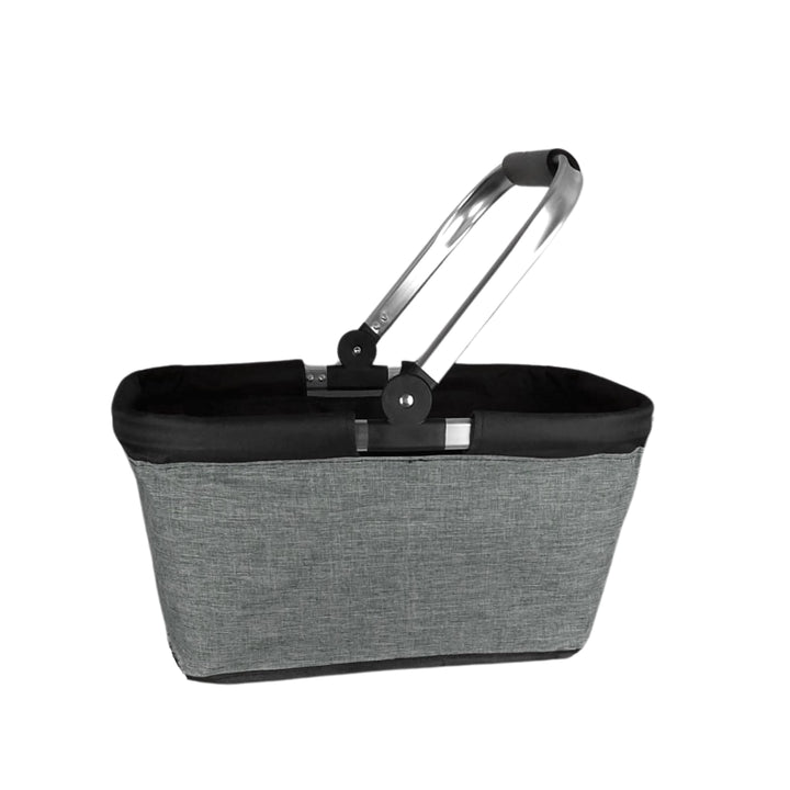 Einkaufskorb faltbar, 20L Tragekorb mit Alurahmen faltbar, Geschenk Einkaufstasche Mama, grau, Grau