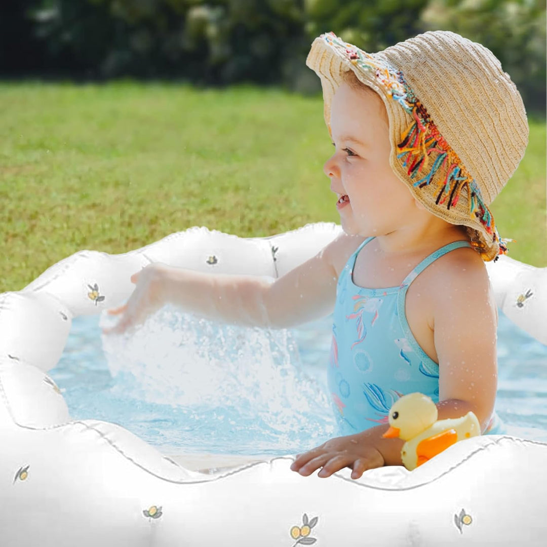Aufblasbares Schwimmbecken 90cm PVC Planschbecken Niedlicher Swimmingpool Aufblasbare Badewanne Dusc