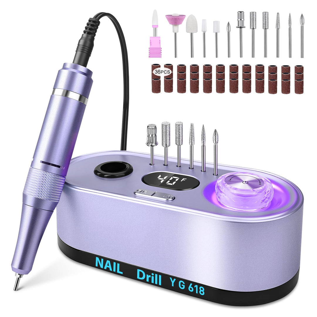 Elektrische Nagelfeile Nagelfräser Professioneller, 40000U/Min, LCD Maniküre Pediküre Set mit Multif