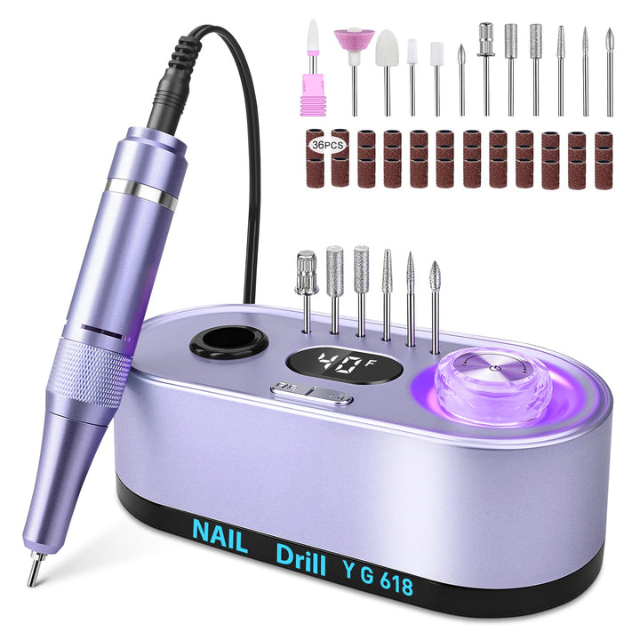Elektrische Nagelfeile Nagelfräser Professioneller, 40000U/Min, LCD Maniküre Pediküre Set mit Multif